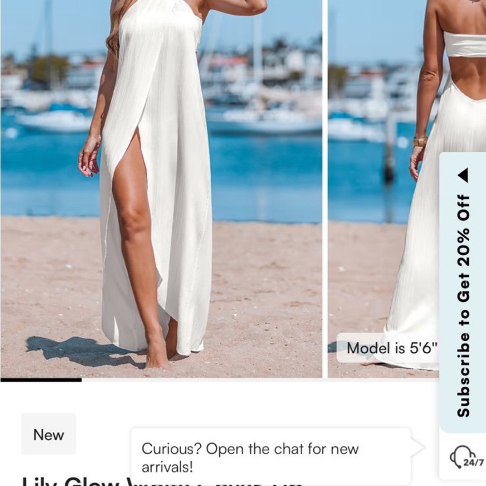 Elegant White swimsuit cover up/ Dress